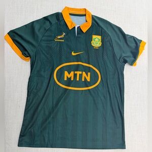 Nike Green and Gold South Africa Rugby Polo Shirt